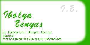 ibolya benyus business card